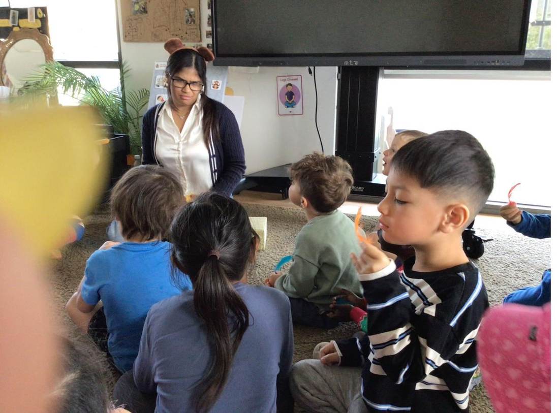 Mindful Monkies story-led session in a kindergarten classroom